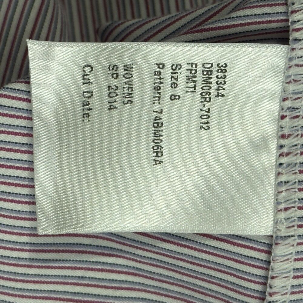 Lafayette 148 New York Sleeveless Button Down Striped polo shirt Size 8 - Picture 8 of 8